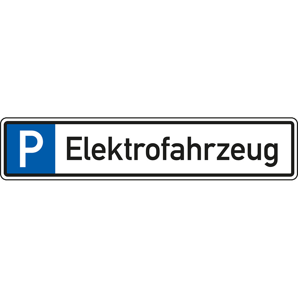 Stellplatzschild "Elektrofahrzeug" – Kunststoff, wetterfest, sichtbar 