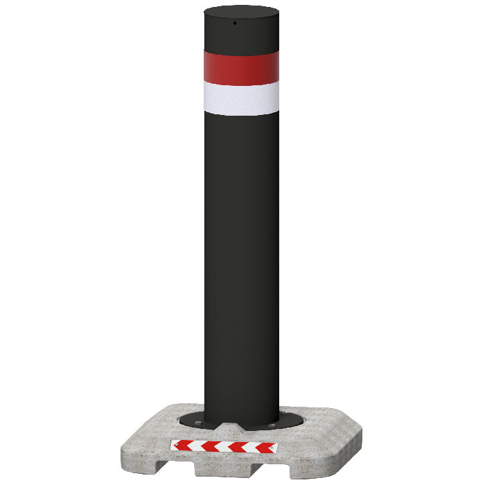 Mobiler Betonpoller mit Stapleraufnahme und reflektierender Folie 