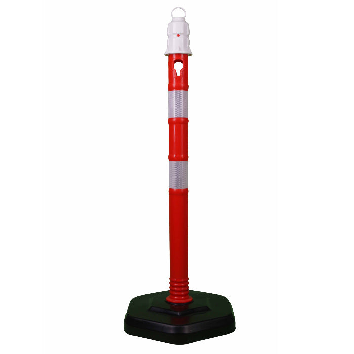 Kettenpfosten aus Polypropylen – 1000 mm, rot, robust & stabil 