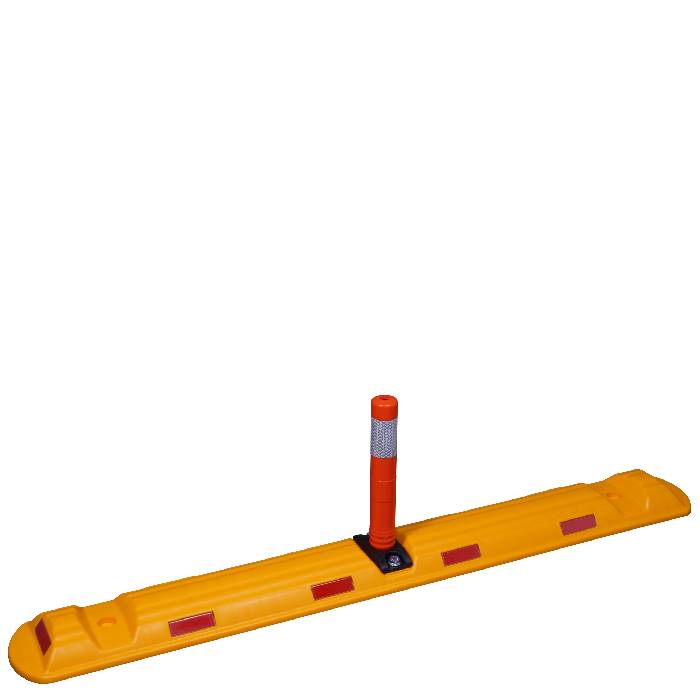 Leitschwelle Gelb, mit Flexipfosten, 1170mm x 150mm x 280mm
