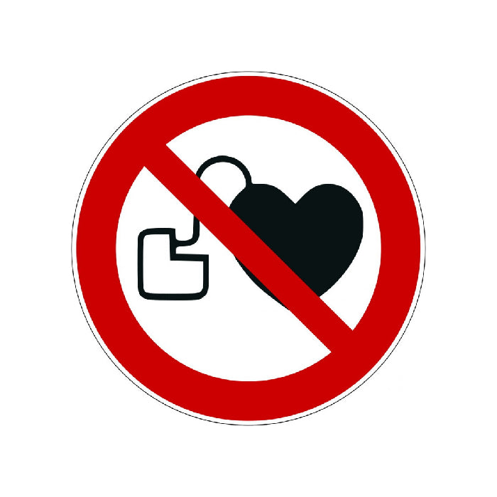Verbotszeichen "Kein Zutritt für Personen mit Herzschrittmachern oder implantieten Defibrillatoren" - P007, nach ASR A1.3:2013, DIN EN ISO 7010 