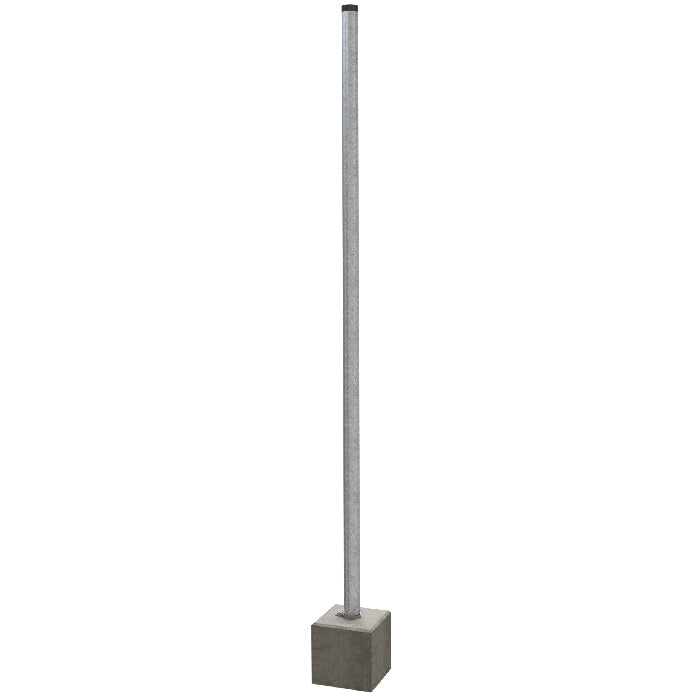 Schilderpfosten-Set mit Betonklotz & Bodenhülse – Für 60/76 mm Rohre 