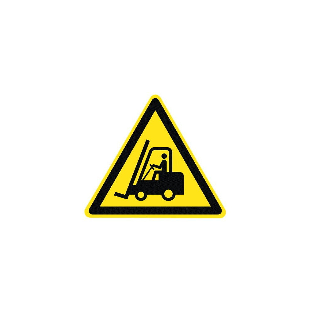 Warnzeichen "Warnung vor Flurförderzeugen" W014, nach ASR A1.3-2013, DIN EN ISO 7010 